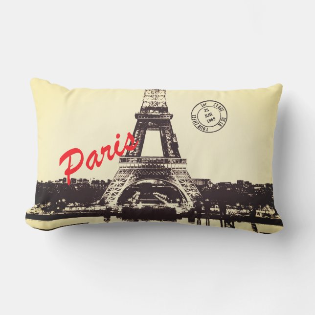 Paris Eiffel tower  Poster Lumbar Pillow (Front)