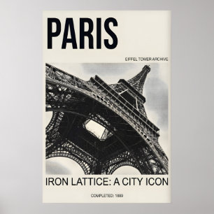 Paris Eiffel Tower Print - Vintage Style