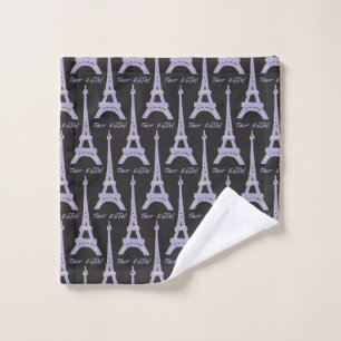 Paris Eiffel Tower Purple and Black Cloth