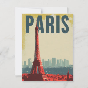 Paris Eiffel tower retro Postcard