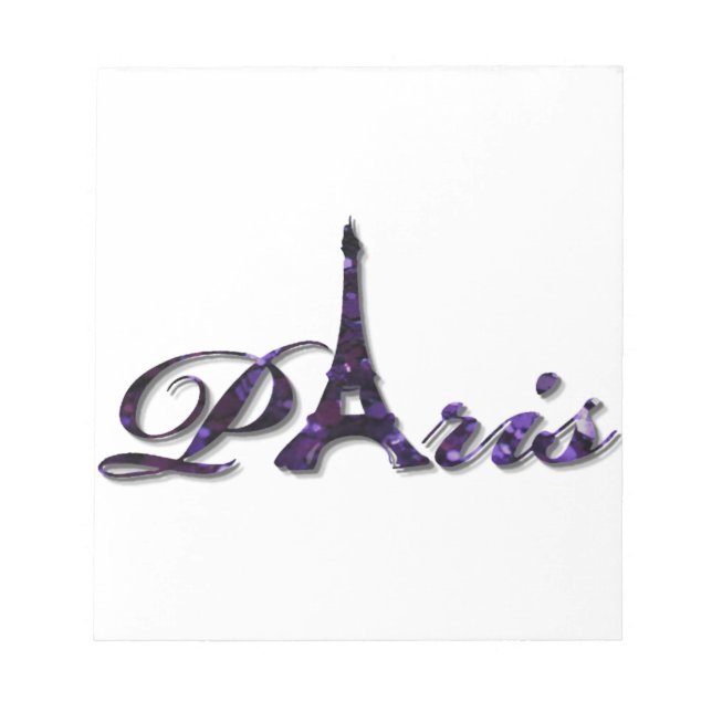 Paris Eiffel Tower Sequin Glitter Sparkle Notepad (Front)