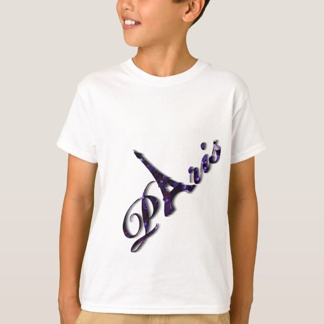 Paris Eiffel Tower Sequin Glitter Sparkle T-Shirt (Front)