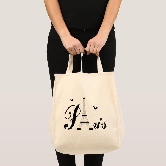 Paris Eiffel Tower Shopping Tote Bag (Front (Product))