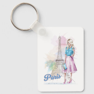 Paris Eiffel Tower sightseeing Keychain