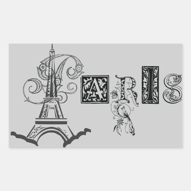 Paris Eiffel Tower Sticker (Front)