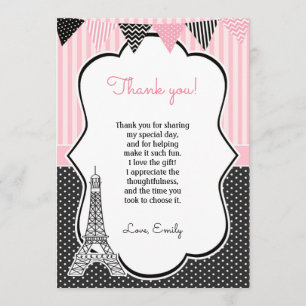 Paris Eiffel Tower Thank You Card