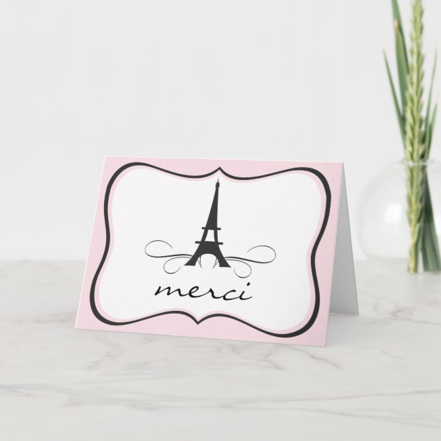 Paris Eiffel Tower Thank You Note card (Front)