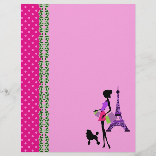 Paris Eiffel Tower Theme Scrapbook Paper (Front)