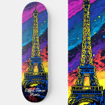 Paris Eiffel Tower Travel Pop Art Skateboard<br><div class="desc">Skate through the streets of Paris with our Eiffel Tower Travel Pop Art skateboard,  a vibrant blend of urban cool and iconic landmarks. Personalize your ride with custom text and make every session uniquely yours. This is another 100% Snuggle Hamster Designs.</div>