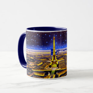 Paris Eiffel Tower Under a Starry Sky Mug