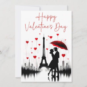 Paris Eiffel Tower Valentines Holiday Card