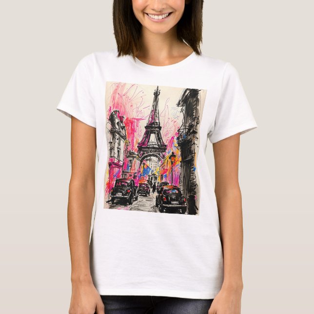 Paris, Eiffel Tower Vinatge style Classic T-Shirt  (Front)
