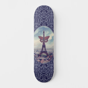 Paris Eiffel Tower Vintage Collage Skateboard
