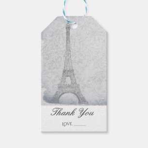 Paris Eiffel Tower Vintage Wedding Chic Favour Gift Tags