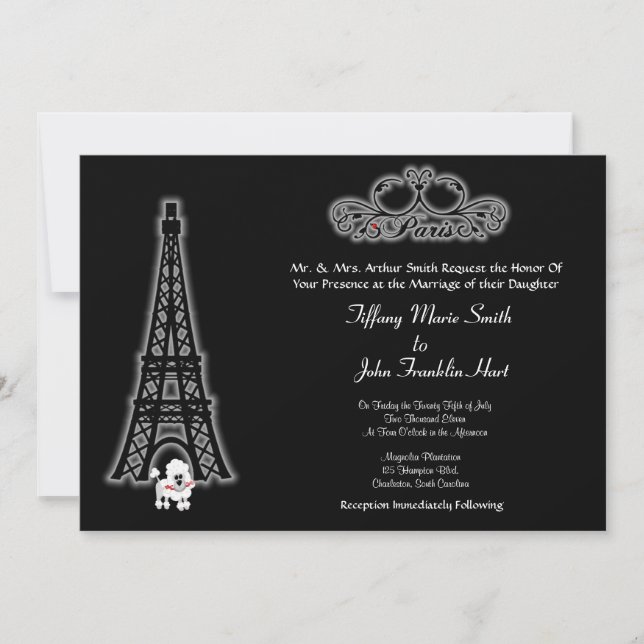 Paris Eiffel Tower  Wedding Invitation (Front)