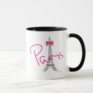 Paris Eiffel Tower with pink bow Mug