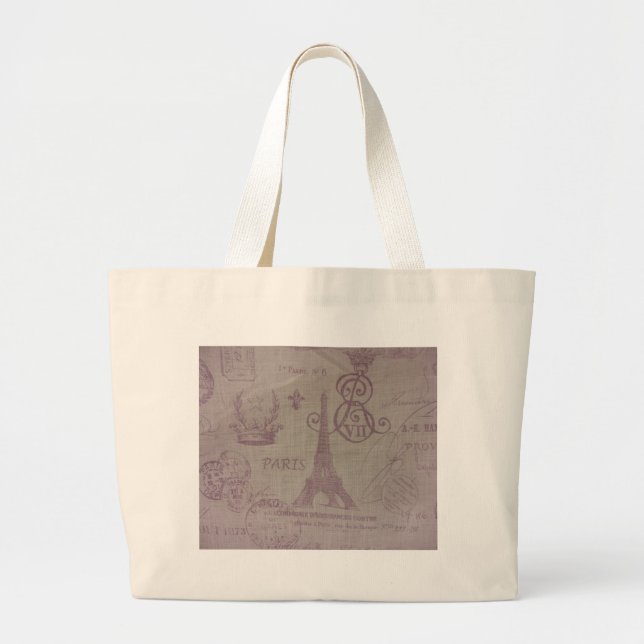 Paris -- Eiffle Tower Large Tote Bag (Front)