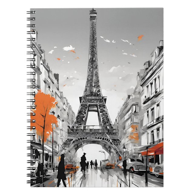 Paris Elegance Notebook – Eiffel Tower Cityscape (Front)