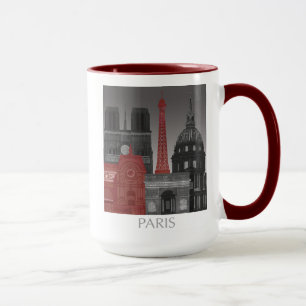 Paris Elevations by Night - Red Mug