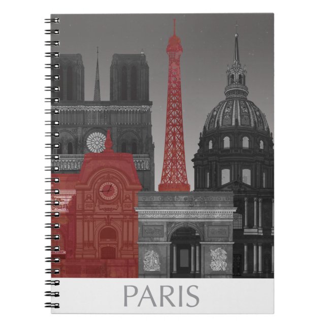 Paris Elevations by Night - Red Notebook (Front)