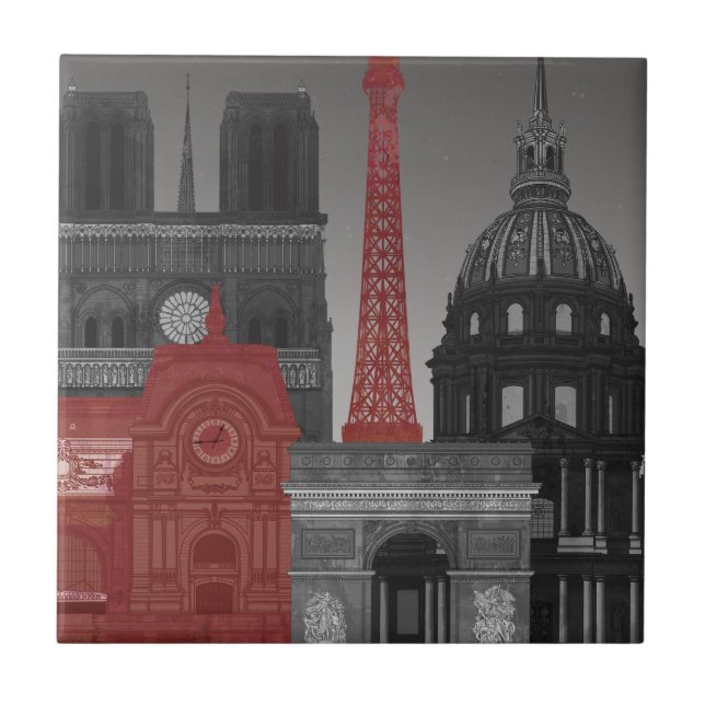 Paris Elevations by Night - Red Tile (Front)