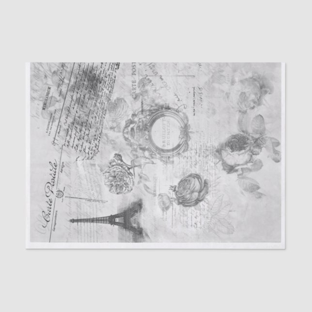 Paris ephemera decoupage paper (Front)