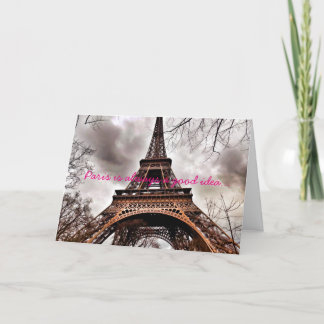 "Paris est toujours d'une bonne carte de note