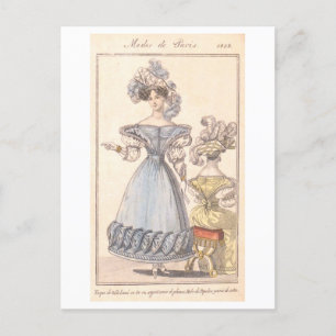 Paris Fashion 1828 Postcard
