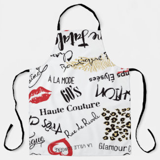 Paris fashion and glamour seamless pattern apron