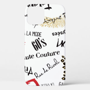 Paris fashion and glamour seamless pattern iPhone 12 case