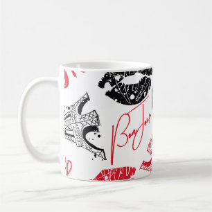 Paris fashion, calligraphic Eiffel Tower pattern. Coffee Mug
