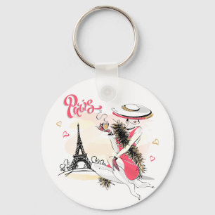 Paris, Fashion & Coffee Keychain