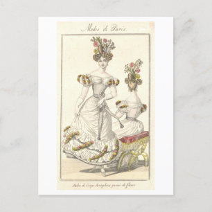 Paris Fashion Design 1830s Postcard