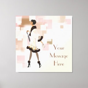 Paris Fashion Model Wrapped Canvas