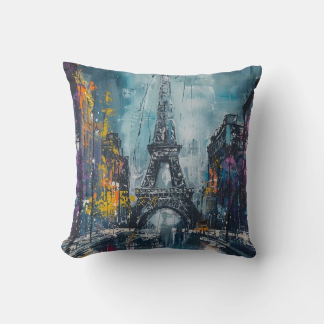 Paris Fashion Night Throw Pillow (Front)