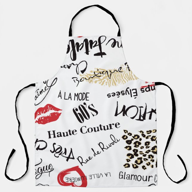 Paris fashion: vintage glamour pattern. apron (Front)