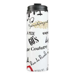 Paris fashion: vintage glamour pattern. thermal tumbler