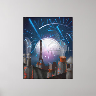 Paris Fireworks Canvas Print