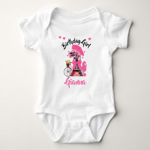 Paris First Birthday Girl Eiffel Tower Baby Bodysuit