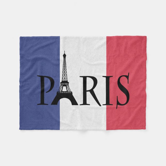 Paris Fleece Blanket (Front (Horizontal))