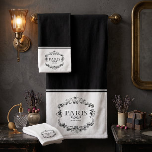 Paris flower market bath towel set