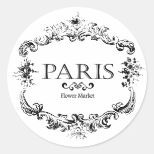 Paris flower market  classic round sticker