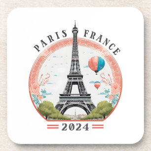Paris France 2024 beverage coasters, Eiffel Tower Coaster