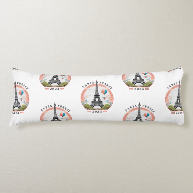 Paris France 2024 Body Pillows, Eiffel Tower Body Pillow (Front)