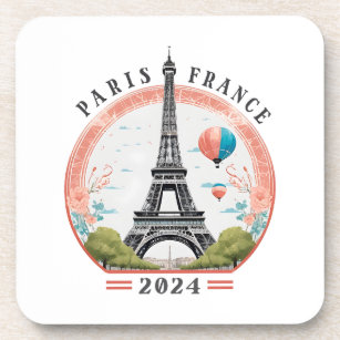 Paris France 2024 Fleece Blankets, Eiffel Tower Coaster