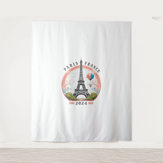 Paris France 2024 Tapestrys, Eiffel Tower Tapestry (Front)