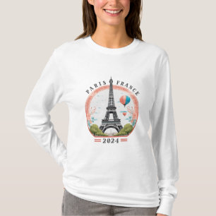Paris France 2024 Women's Long Sleeve Shirt, Paris T-Shirt