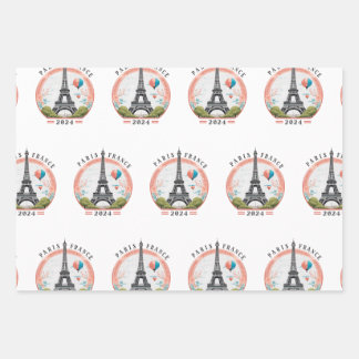 Paris France 2024 Wrapping Papers, Eiffel Tower Wrapping Paper Sheet