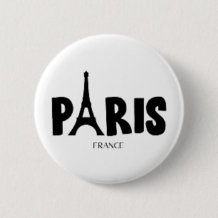 Paris France  2 Inch Round Button