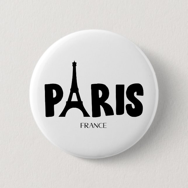 Paris France  2 Inch Round Button (Front)